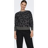 Only Trui Onlsara Ls Jq Glitter O-neck Knt 15332064 Magnet/black/silver Dames