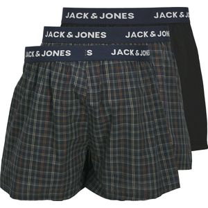 Jack & Jones Jacjackson geweven boxers, 3 stuks, Zwart/Pack: zwart - Check, S