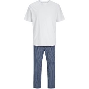 Jack & Jones - JACBASIC - Pyjamaset - Wit/Blauw - 100% Katoen
