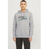 Jack & Jones, Heren, Sweatshirts & Hoodies, Grijs, Maat: L Katoen,