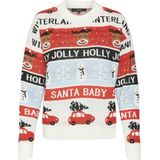 VERO MODA - Kersttrui - Wit - Fijn Tricot - Lange Mouwen - Ronde Hals