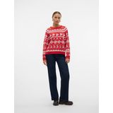 VERO MODA - VMFROSTY ICEBERRY LS - Gebreide Trui - Chinees Rood
