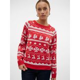 VERO MODA - VMFROSTY ICEBERRY LS - Gebreide Trui - Chinees Rood