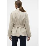 Jas - Revers - Lange Mouwen - Riemsluiting - Zakken - Kort - 50% Polyester, 50% Gerecycled Polyester