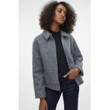 Jas - V-hals - Lange Mouwen - Knoopsluiting - Zakken - Kort - 100% Polyester