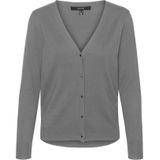 Vest - V-Hals - Lange Mouwen - Loose Fit - Geribde Manchetten - Knoopsluiting