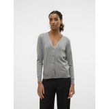 Vest - V-Hals - Lange Mouwen - Loose Fit - Geribde Manchetten - Knoopsluiting