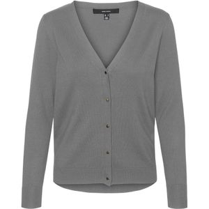 Vest - V-Hals - Lange Mouwen - Loose Fit - Geribde Manchetten - Knoopsluiting