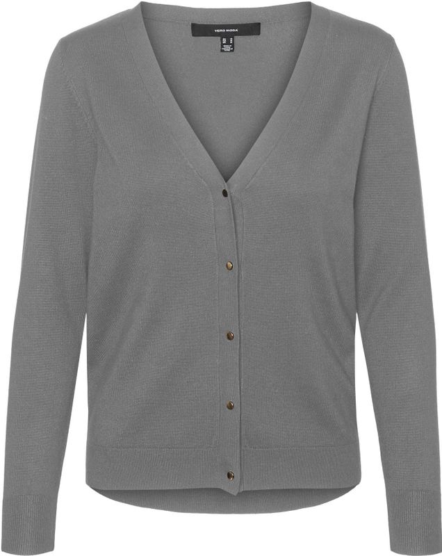 Vest - V-Hals - Lange Mouwen - Loose Fit - Geribde Manchetten - Knoopsluiting