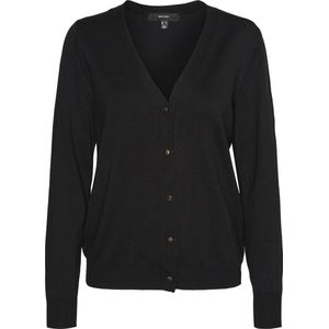 Vero Moda Vest Vmsilje Ls V-neck Cardigan Ga Noos 10320456 Black Dames