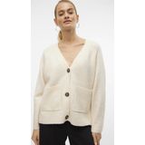 Vero Moda Vest Vmboom Ls V-neck Button Cardigan Ga 10320457 Birch/melange Dames