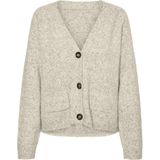Vero Moda Vest Vmboom Ls V-neck Button Cardigan Ga 10320457 Birch/melange Dames