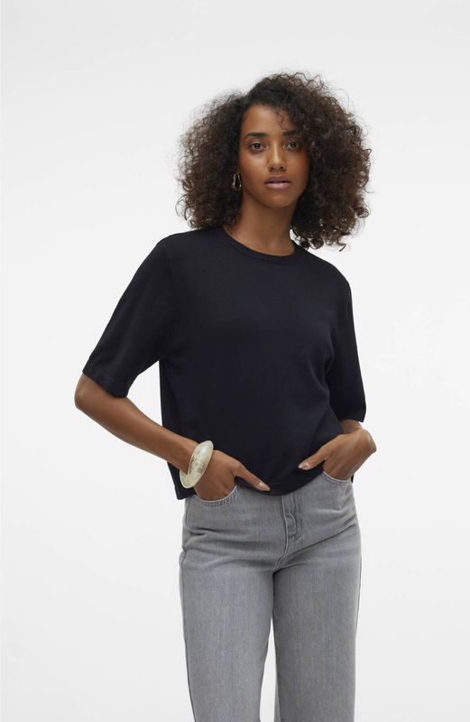 Vero Moda Kurzarmpullover »VMSILJE 2/4 O-NCK OVERSIZE PULL GA NOOS«