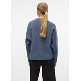 Vero Moda Trui Vmboom Ls O-neck Pullover Ga Noos 10320463 China Blue/melange Dames