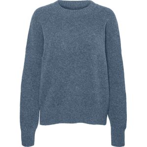 Vero Moda Trui Vmboom Ls O-neck Pullover Ga Noos 10320463 China Blue/melange Dames