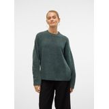 VERO MODA Vmboom Ls O-hals Pullover Ga Noos Damestrui, Groene balsem