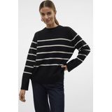 Vero Moda Trui Vmflawless Ls O-neck Pullover Ga No 10320487 Black/w. Birch Dames