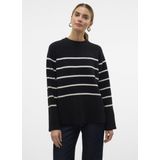 Vero Moda Trui Vmflawless Ls O-neck Pullover Ga No 10320487 Black/w. Birch Dames