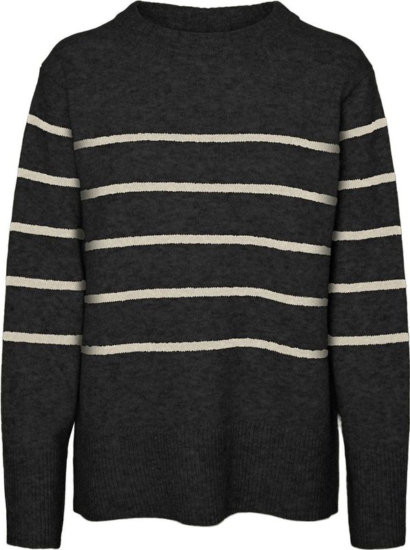 Vero Moda Trui Vmflawless Ls O-neck Pullover Ga No 10320487 Black/w. Birch Dames