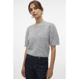 Vero Moda - Vmnovah Ss O-neck Puff Pullover - Grijs - Knitwear