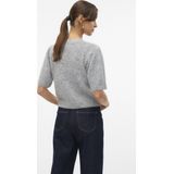 Vero Moda - Vmnovah Ss O-neck Puff Pullover - Grijs - Knitwear