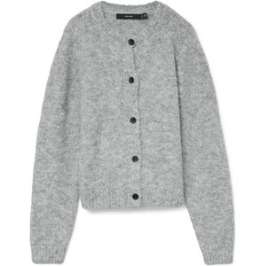 Vero Moda - Damesvest - Grijs - Breiwerk - Regular Fit