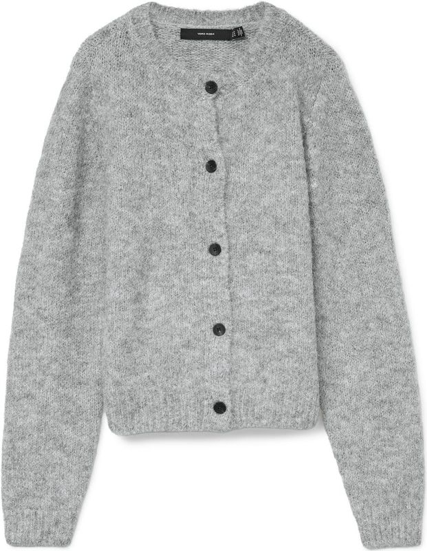 Vero Moda - Damesvest - Grijs - Breiwerk - Regular Fit