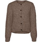 Vero Moda Vest Vmnovah Ls O-neck Button Cardi Ga N 10320496 Brown Lentil/melange Dames