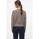 Vero Moda Vest Vmnovah Ls O-neck Button Cardi Ga N 10320496 Brown Lentil/melange Dames