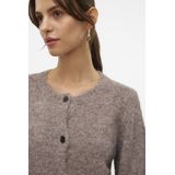 Vero Moda Vest Vmnovah Ls O-neck Button Cardi Ga N 10320496 Brown Lentil/melange Dames