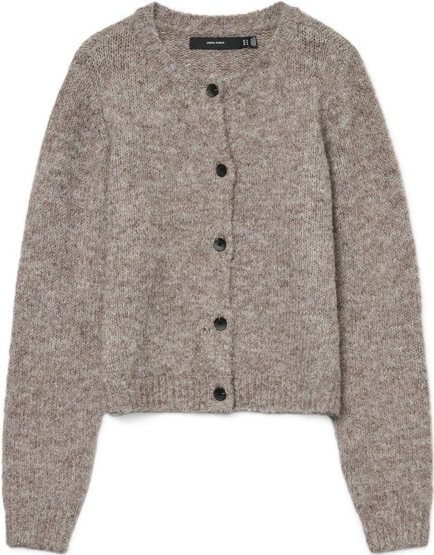 Vero Moda Vest Vmnovah Ls O-neck Button Cardi Ga N 10320496 Brown Lentil/melange Dames