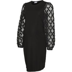 MAMALICIOUS - Jurk MLPaula - Zwart - Jerseyjurk - Knielengte - Lange Mouw