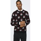 Only & Sons Trui Onsxmas Reg 5 Jaq Crew Knit 22031174 Black Mannen
