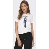 Only T-shirt Onlemma Life Reg S s Lady Top Box J 15329752 Bright White cherie Dames