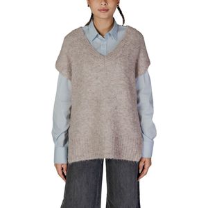 Vero Moda - Gebreid Vest - Beige - Wol/Lycra/Nylon/Polyester