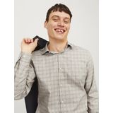 Jack & Jones - Jprblaparker Check LS Shirt - Zand - 100% Katoen