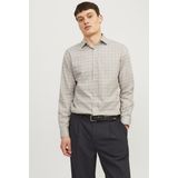 Jack & Jones - Jprblaparker Check LS Shirt - Zand - 100% Katoen