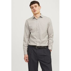 Jack & Jones - Jprblaparker Check LS Shirt - Zand - 100% Katoen