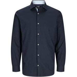 Jack & Jones - Herenoverhemd - Blauw - Slim Fit - Kent-Kraag