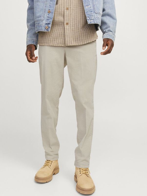 Jack & Jones Heren Chino Broek JPSTACE JJCORDUROY CHINO comfort/relaxed Beige Volwassenen