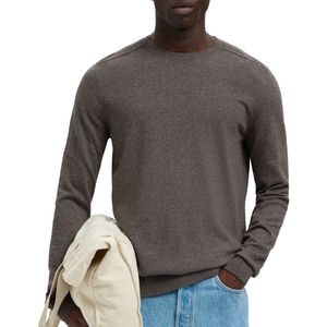 Gebreide Trui - Morel - Ronde Hals - Lange Mouwen - Ribboord