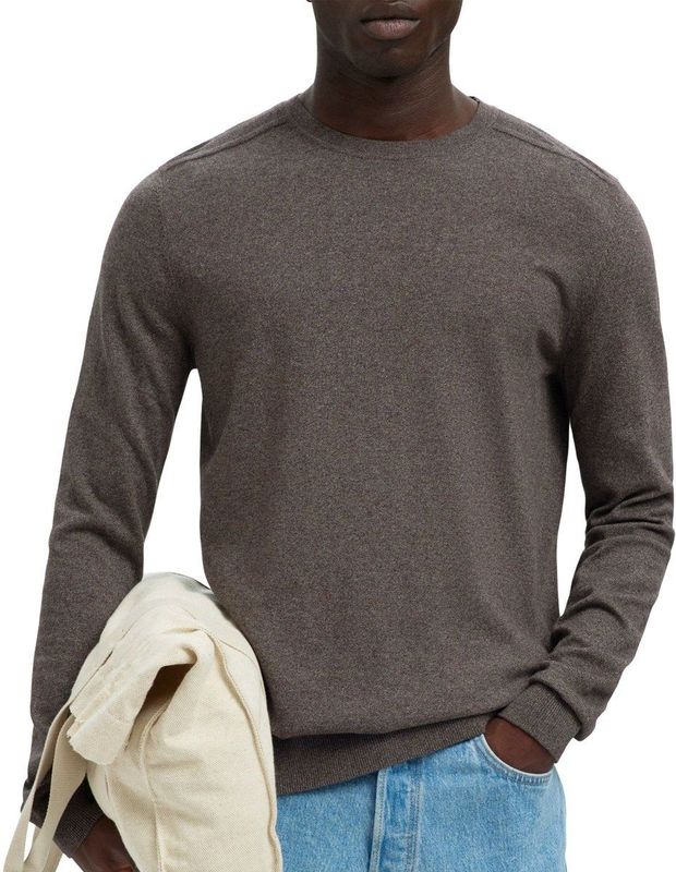 Selected - Berg Trui - Gebreide Trui - Groen - 100% Katoen