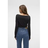 Vero Moda T-shirt Vmmaggie Ls Boatneck Top Vma Noos 10315883 Black Dames
