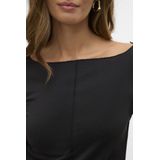 Vero Moda T-shirt Vmmaggie Ls Boatneck Top Vma Noos 10315883 Black Dames