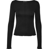 Vero Moda T-shirt Vmmaggie Ls Boatneck Top Vma Noos 10315883 Black Dames