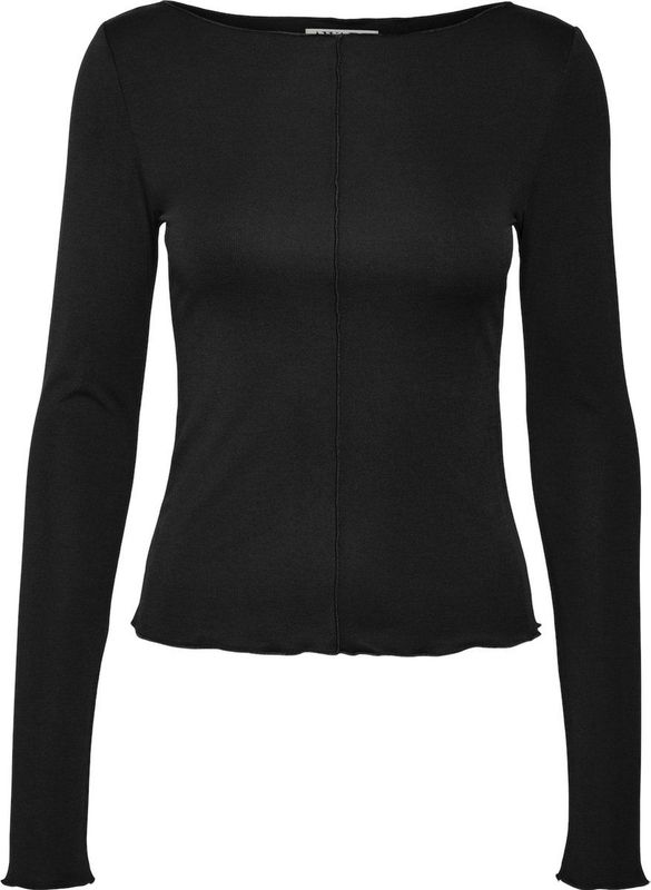 Vero Moda T-shirt Vmmaggie Ls Boatneck Top Vma Noos 10315883 Black Dames