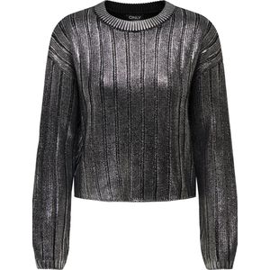Only Trui Onlkama Ls O-neck Foil Knt 15331238 Black/silver Foi Dames