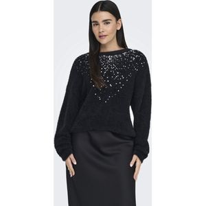 ONLY - ONLCLARIS LS SEQUINS O-NECK KNT - Gebreide Pullover - Dames