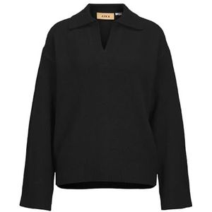 Jack & Jones JXARIELLA Polo Neck Knit SN, zwart, S
