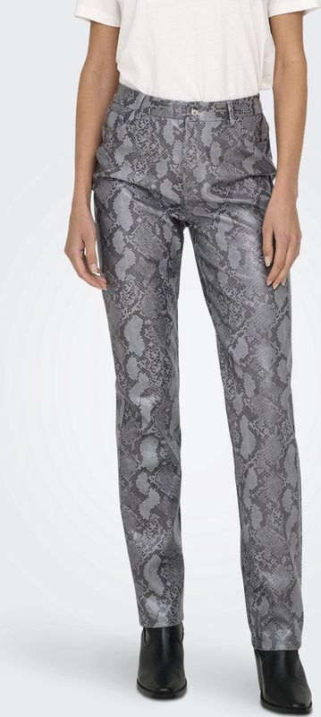 Only - Onlazula - Lange Broek - Grijs - 100% Polyester, Polyurethaan Coating